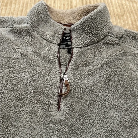 True Grit Zip Up Sweater in Light Gray small - Picture 3 of 5